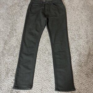 Vintage Genes Black Jeans Mens 29x31 Green Slim Fit Tapered Stretch Denim Pants
